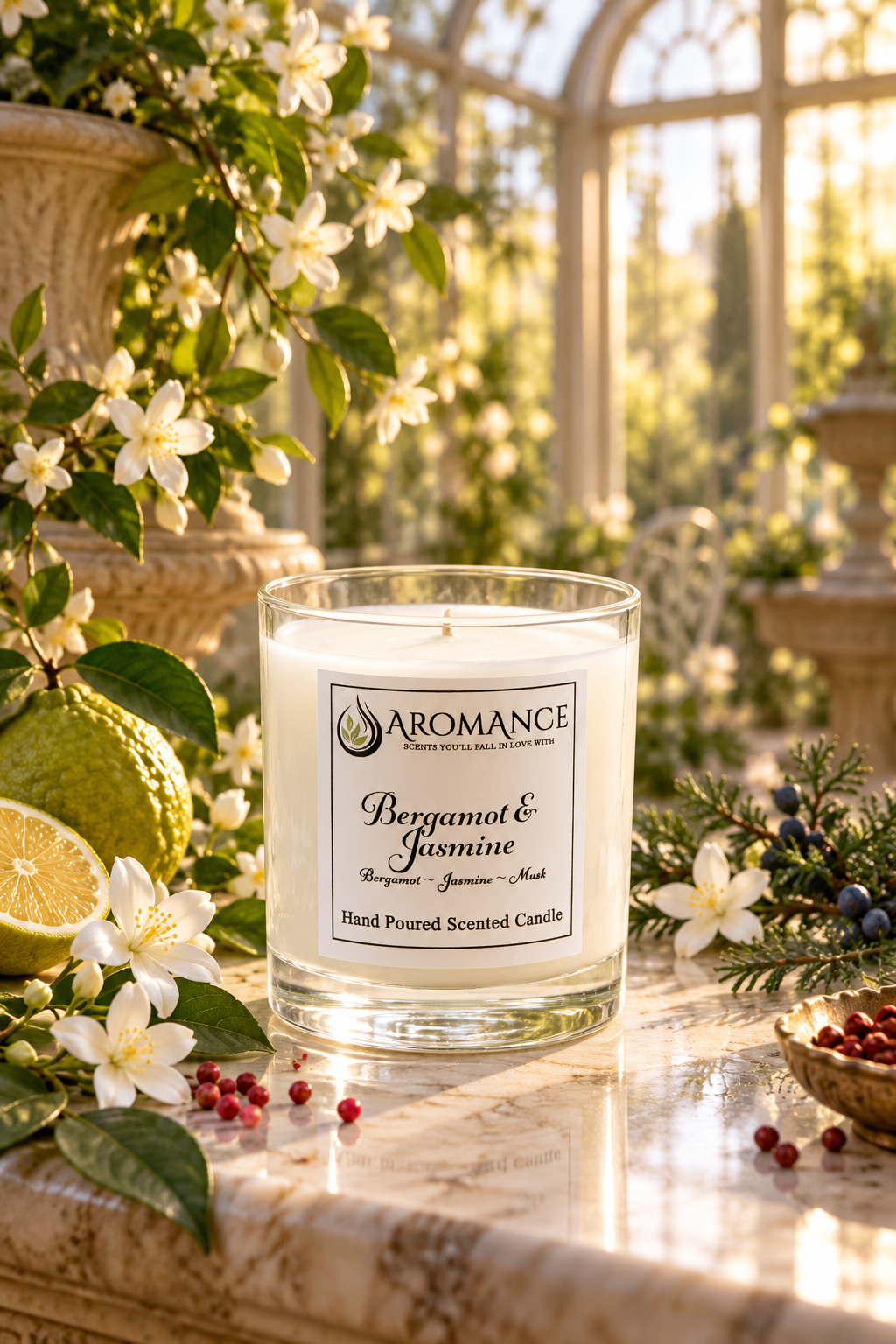 Bergamot & Jasmine Scented Candle (30cl)