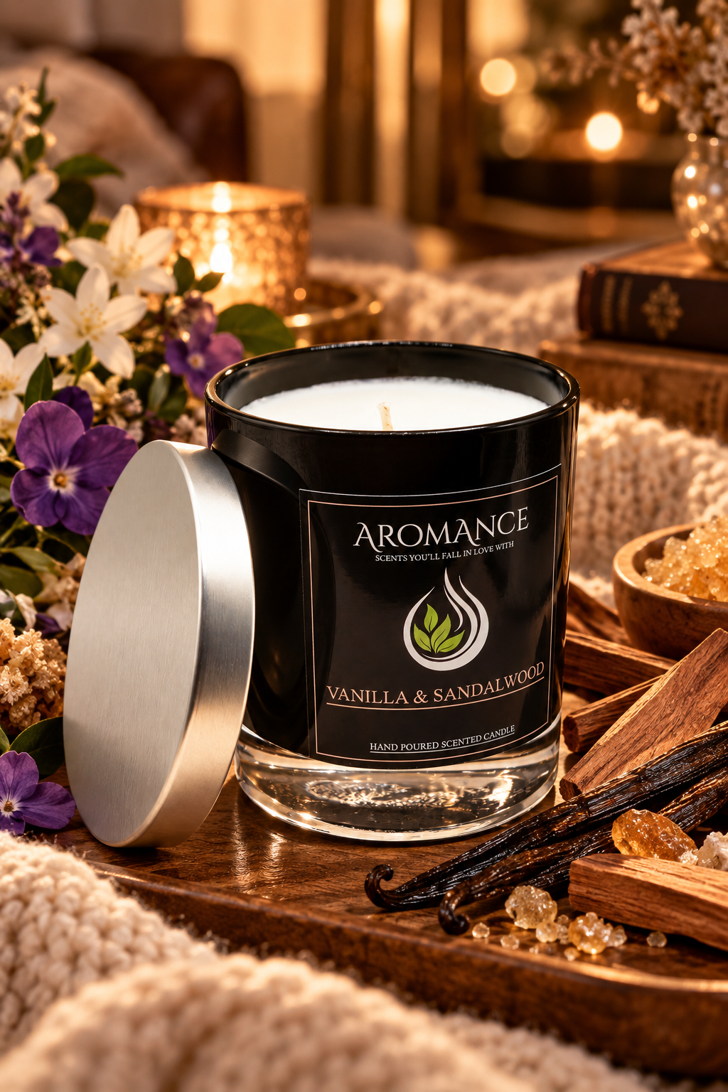 Vanilla & Sandalwood Scented Candle (30cl)